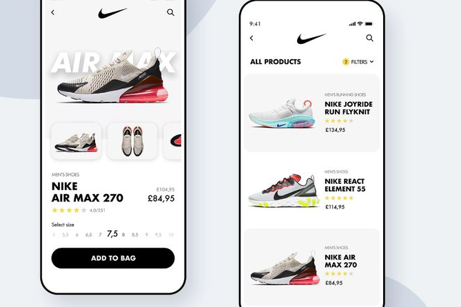 A mobile phone screen showing a coupon code for Nike's online store, with other deals visible in the background